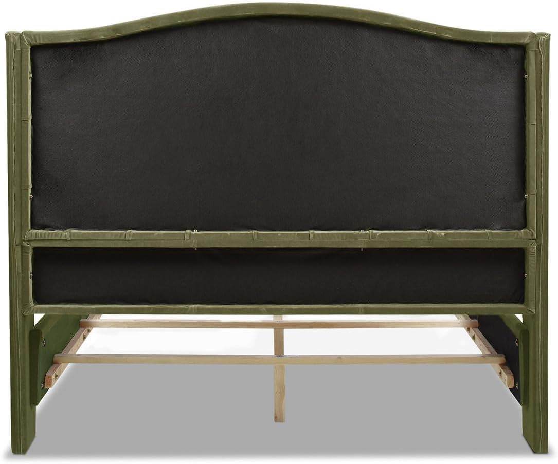 Marcella Upholstered Shelter Headboard Bed Set, Queen Size - Estalios