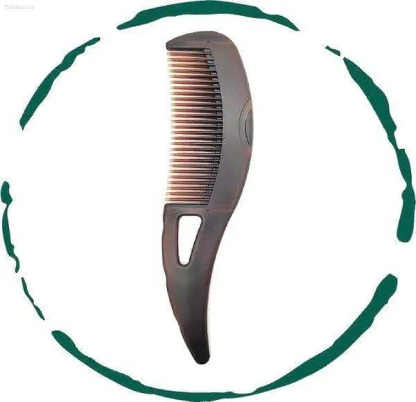 Black comb with handle.