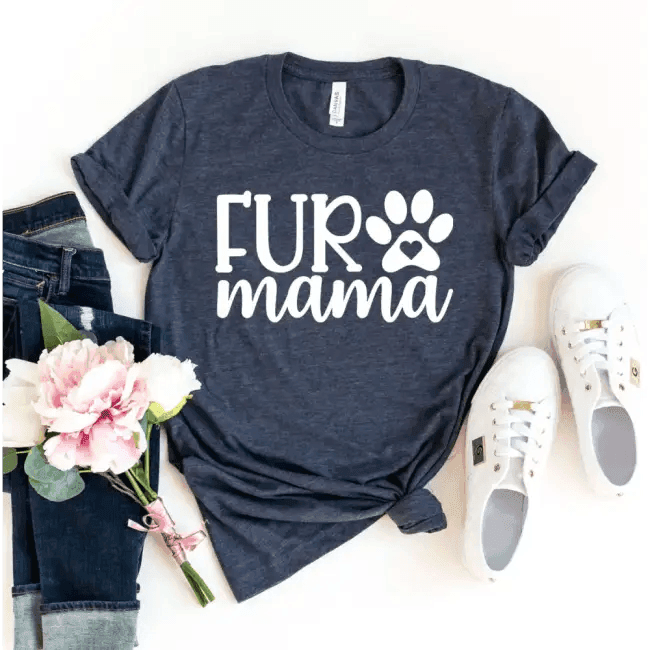 Fur Mama Dark Blue Tee for Bold, Comfy Style - Estalios