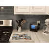 Dog Chef Decorative Glass Cutting Board: Kitchen Magic! Okay, Check out this Awesome Dog Chef Illustration on a Rectangular Kitchen Counter Mat and Watercolor-style Cutting Board - Estalios