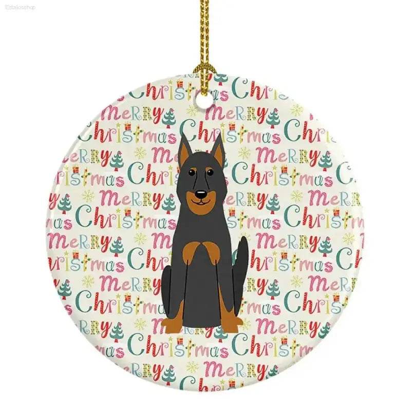 Dog-gone Delightful Christmas Ornament! Deck the Halls with Personalized Charm! this Round Christmas Ornament with a Dog is the Perfect Way to Celebrate - Estalios