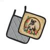 Doggy Floral Hot Pads Double the Fun! **product Description:** Spice Up your Kitchen with these Adorable Square Pot Holders Featuring a Charming Floral Dog Design! - Estalios