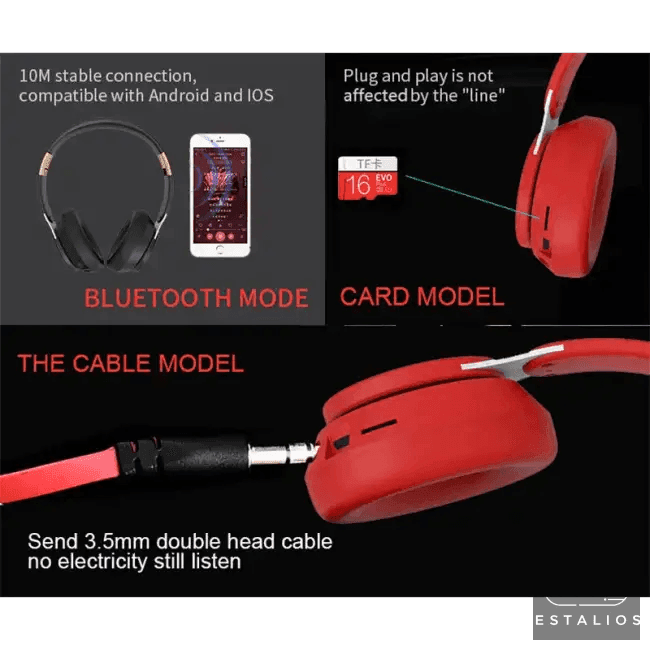 Sleek Black & Gold Over-Ear Wireless Headphones for Ultimate Sound - Estalios