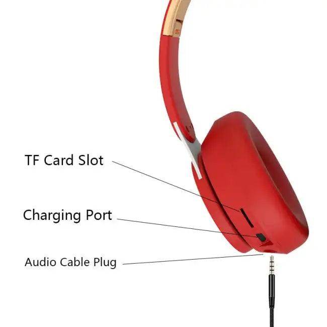Sleek Black & Gold Over-Ear Wireless Headphones for Ultimate Sound - Estalios