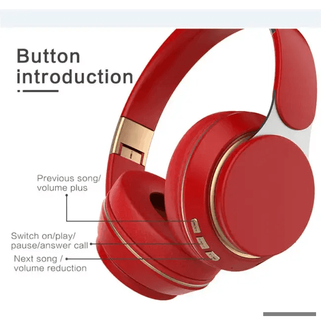 Sleek Black & Gold Over-Ear Wireless Headphones for Ultimate Sound - Estalios