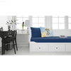 Dreamy Blue Upholstered Bed Oasis with Watercolor Dog Pillow! - Estalios