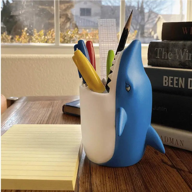 Durable Shark Silicone Kids Toothbrush Holder β Fun and Easy-to-Clean Organizer for Bathrooms by Lily's Home
