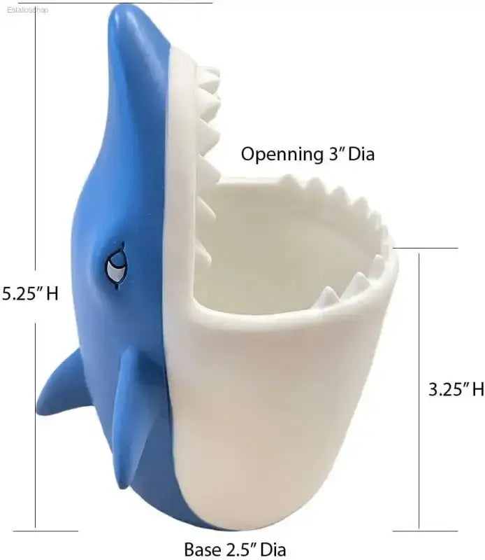 Durable Shark Silicone Kids Toothbrush Holder with Easy - to - Clean Design for Fun Bathroom Organization - EstaliosShop