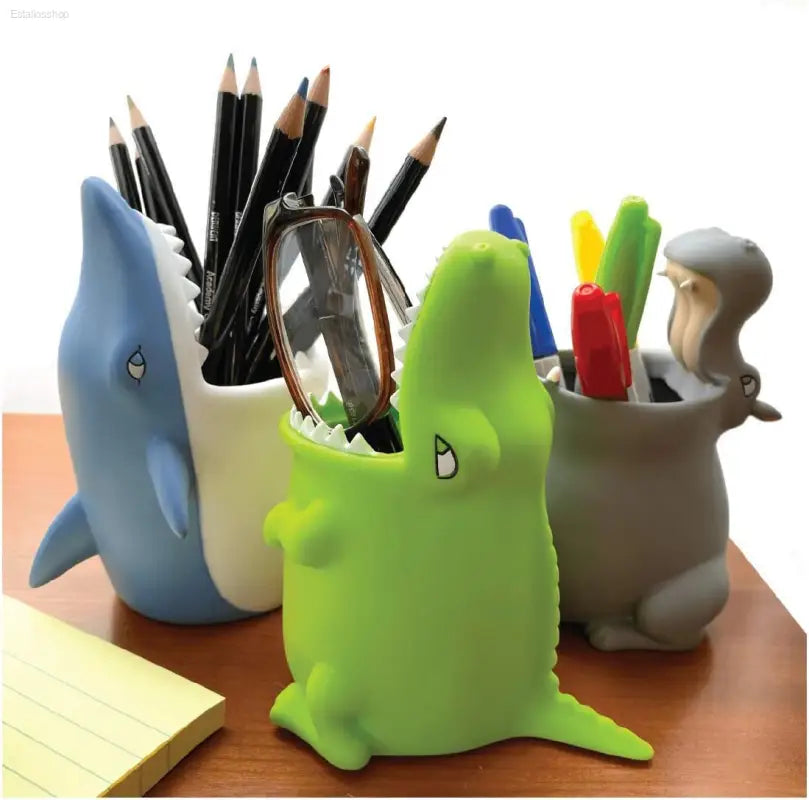 Durable Shark Silicone Kids Toothbrush Holder β Fun and Easy-to-Clean Organizer for Bathrooms by Lily's Home