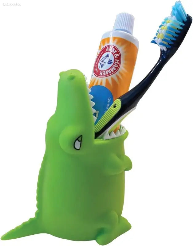 Durable Shark Silicone Kids Toothbrush Holder β Fun and Easy-to-Clean Organizer for Bathrooms by Lily's Home