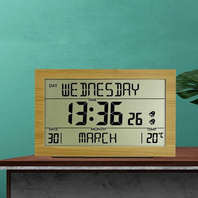 Dynamic Wood Digital Clock with Smart Climate Sensing - Estalios