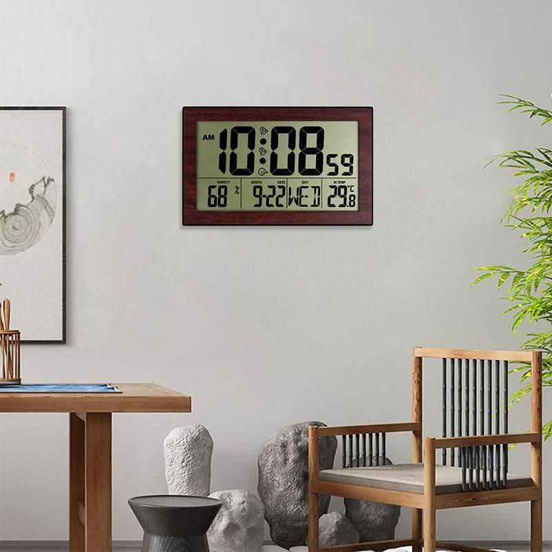 Dynamic Wood Digital Clock with Smart Climate Sensing - Estalios
