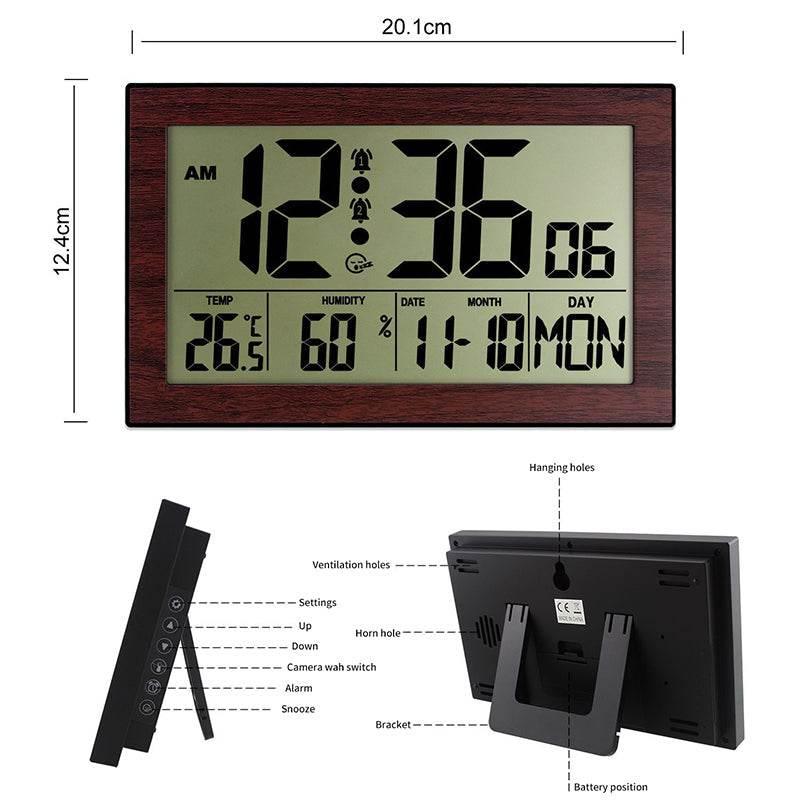 Dynamic Wood Digital Clock with Smart Climate Sensing - Estalios