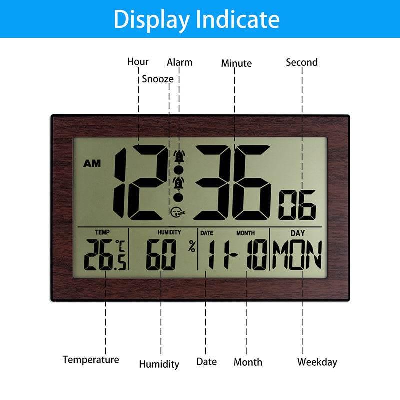 Dynamic Wood Digital Clock with Smart Climate Sensing - Estalios