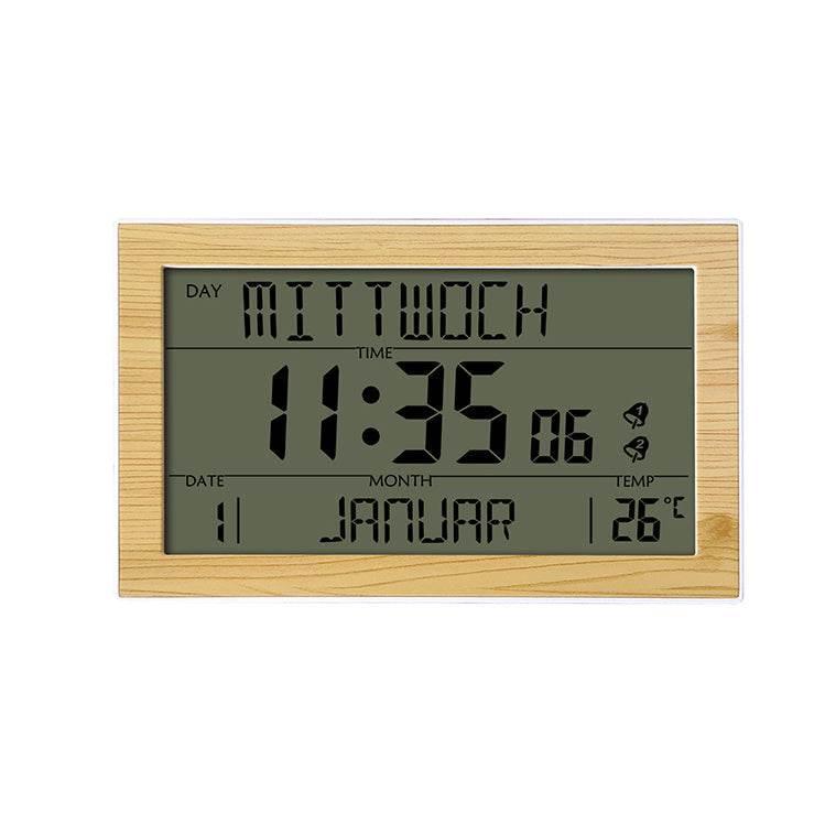 Dynamic Wood Digital Clock with Smart Climate Sensing - Estalios