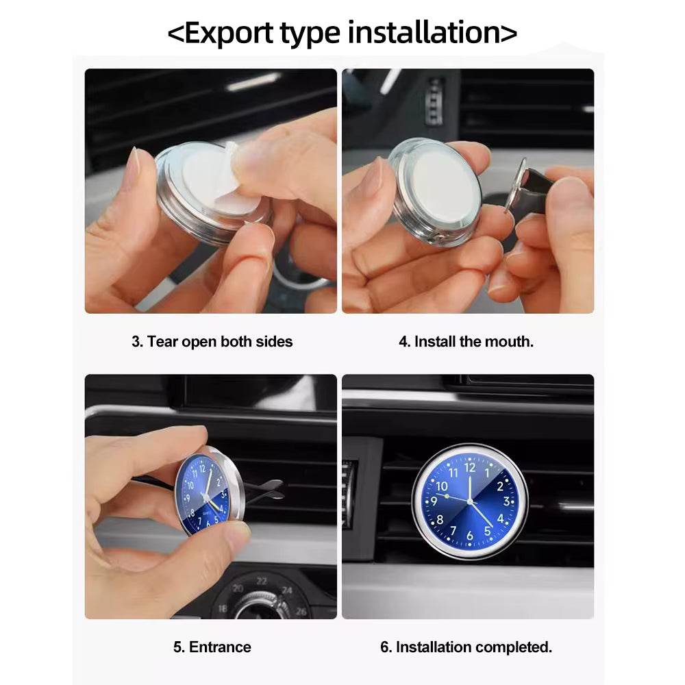 Luminous Mini Car Clock Stick-On Quartz Auto Accessories - Estalios