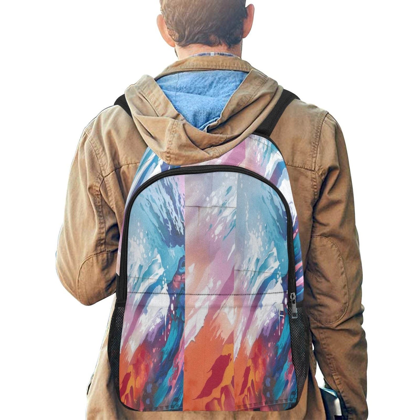 Durable Fabric Backpack with Side Mesh Pockets (1659) - Estalios