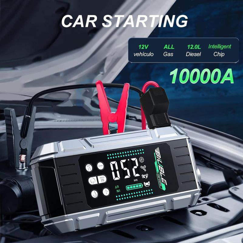 7-In-1 10000A Car Jump Starter with Air Compressor Tools - Estalios
