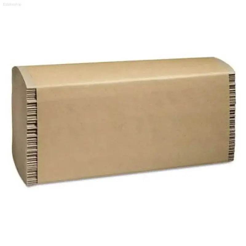 Stack of brown paper towels.