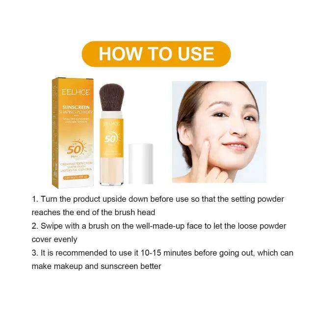 Eelhoe Setting Powder with Brush for All-Day Shine Control - Estalios