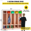 VEVOR 5-Section Coat Locker with Durable Birch Construction for Organized
