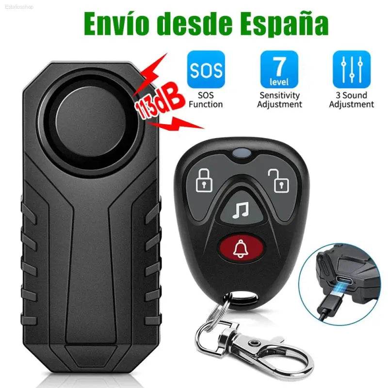 Elecpow Bike Anti Theft Alarm With Remote Rechargeable Waterproof Scooter Motorcycle Bicycle Security Protection Alarm System - Estalios