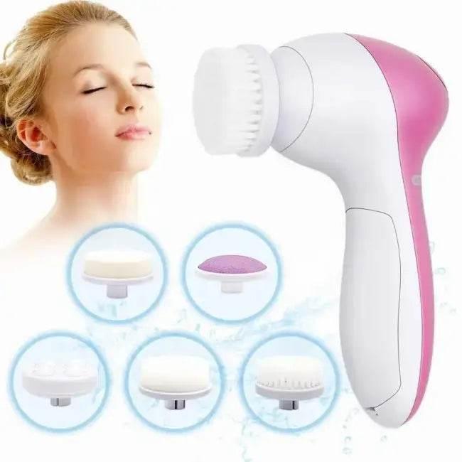 Electric Facial Cleaner 5 in 1 Face Cleansing Brush Wash Machine Spa Skin Care Massager Blackhead Cleaning Facial Cleanser Tools - Estalios