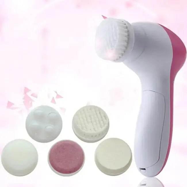 Electric Facial Cleaner 5 in 1 Face Cleansing Brush Wash Machine Spa Skin Care Massager Blackhead Cleaning Facial Cleanser Tools - Estalios