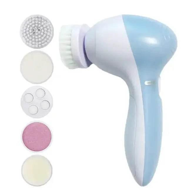 Electric Facial Cleaner 5 in 1 Face Cleansing Brush Wash Machine Spa Skin Care Massager Blackhead Cleaning Facial Cleanser Tools - Estalios