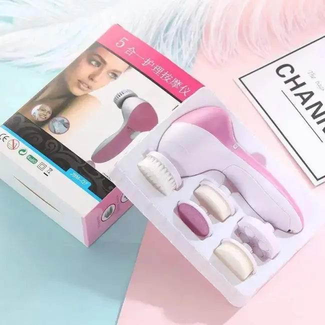 Electric Facial Cleaner 5 in 1 Face Cleansing Brush Wash Machine Spa Skin Care Massager Blackhead Cleaning Facial Cleanser Tools - Estalios