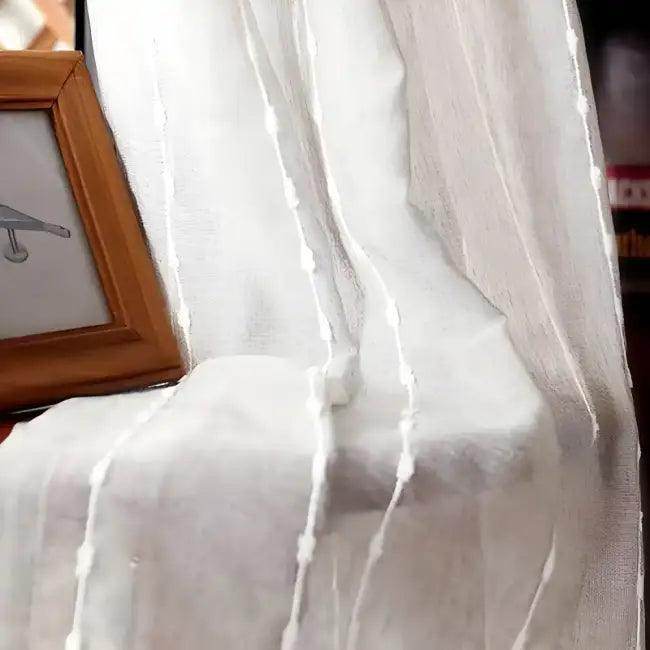 Amazing Chic Sheer Curtains and Wicker Chair Bundle for Elegant Spaces - Estalios