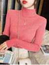 Elegant Solid Basic Knitted Turtleneck Sweater for Women - Estalios