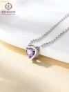 Elegant Sterling Silver Birthstone Heart Necklace for Women and Girls - EstaliosShop