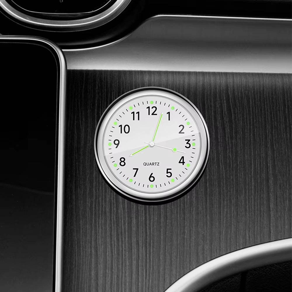 Luminous Mini Car Clock Stick-On Quartz Auto Accessories - Estalios