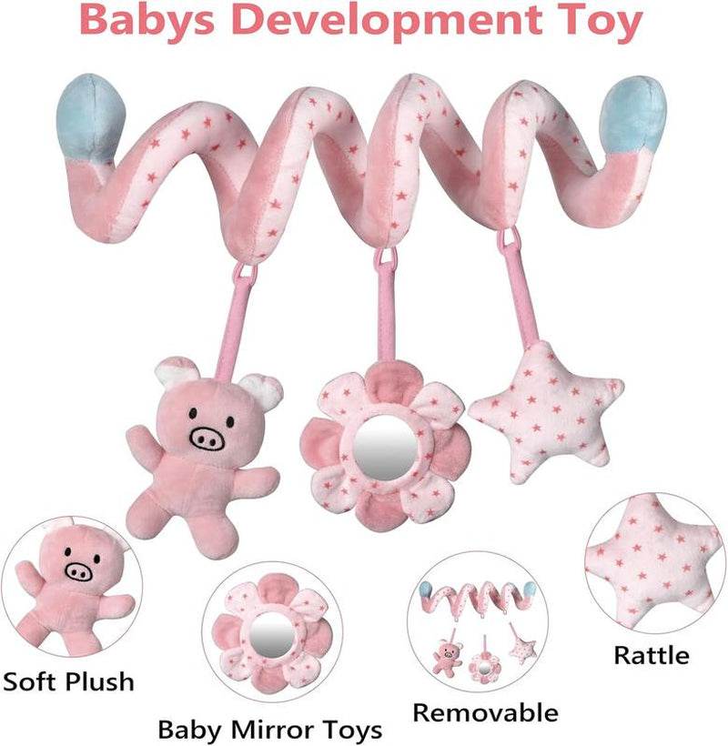 Car Seat Toys with Mirror and Rattles for Baby Play - Estalios