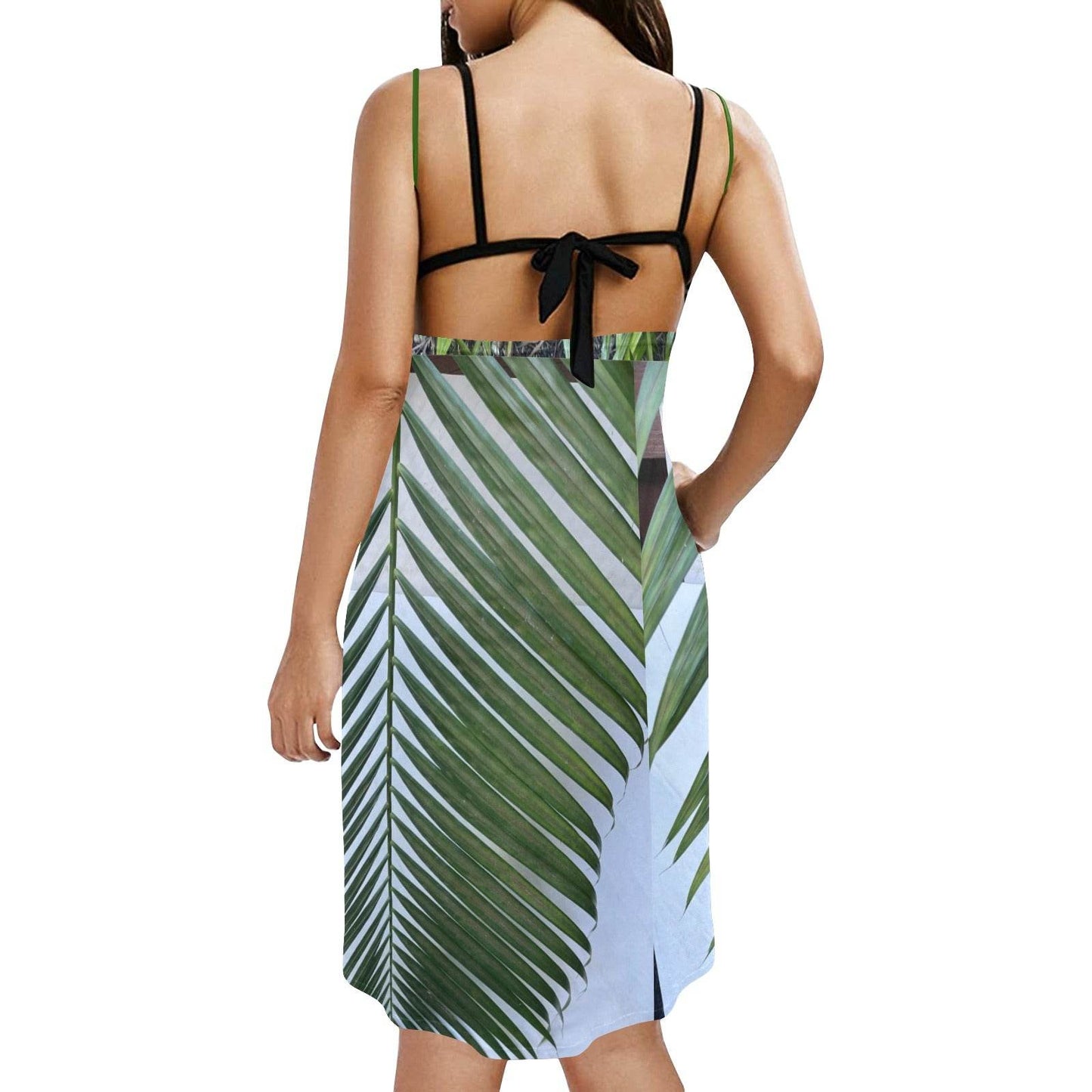 Spaghetti Strap Backless Beach Dress (D65) - Estalios