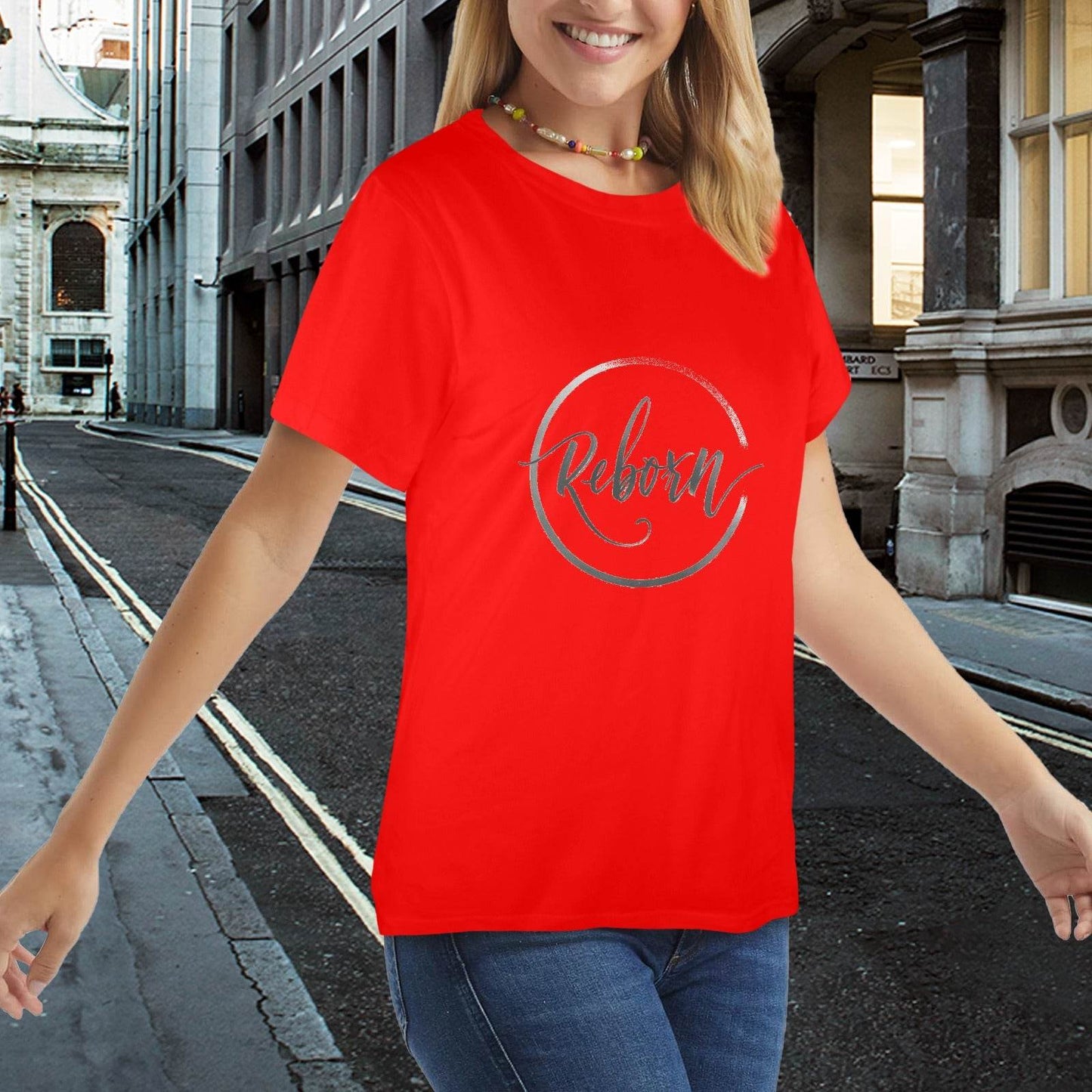 New Women's T-Shirt in USA Size Front Print (Made in USA,Ships to USA Only) - Estalios