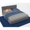 Fall Fluff Dream Bed: West Highland White Bliss! Drift Into Dreamland with our Gray Upholstered Bed, Complete with a Delightful Dog and Pumpkin Pillow - Estalios
