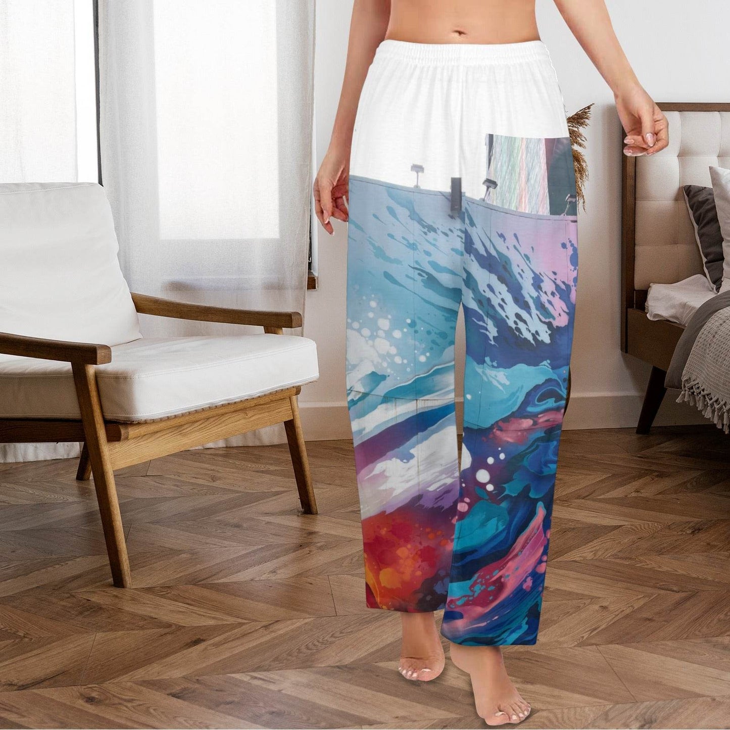 Women's Pajama Trousers Without Pockets Made In USA - Estalios