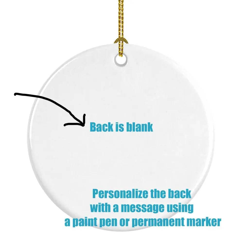 Festive Canine Joy White Ceramic Xmas Ornament - Estalios