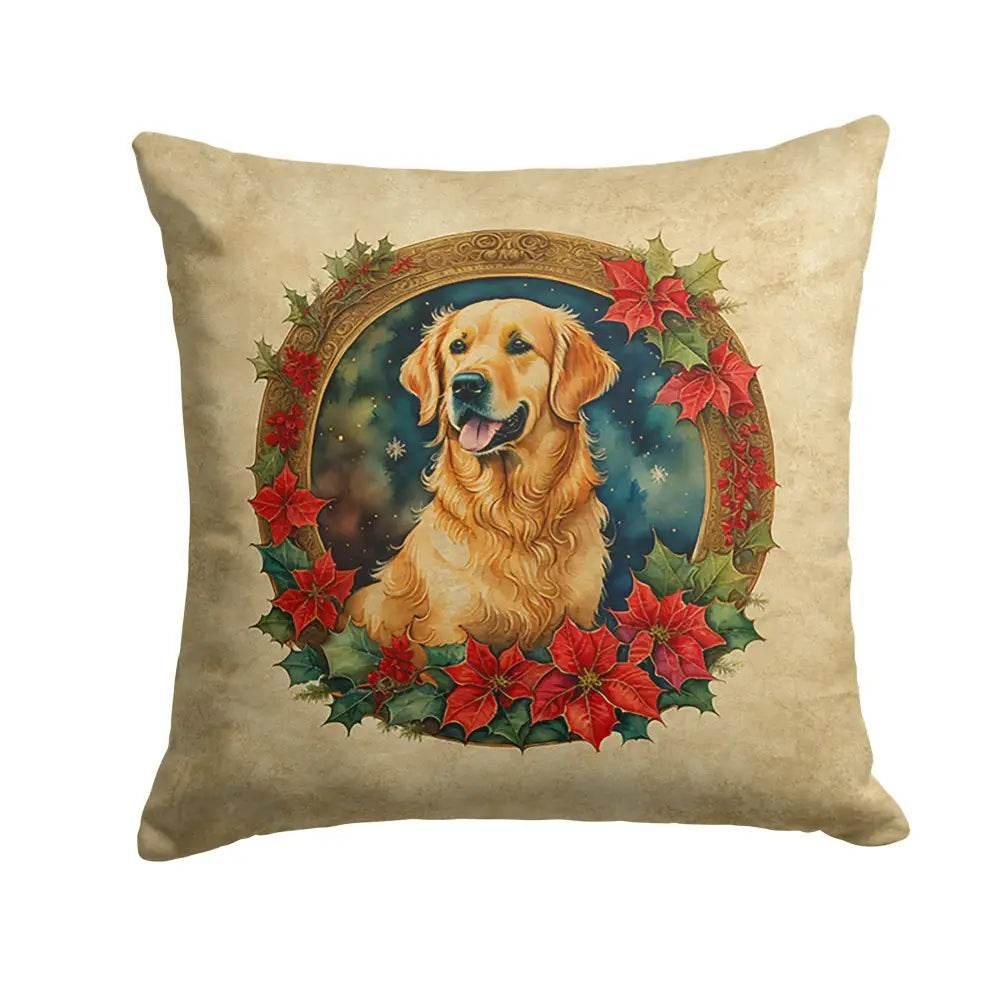 Festive Wicker Patio Magic with Adorable Golden Christmas Pillows - Estalios