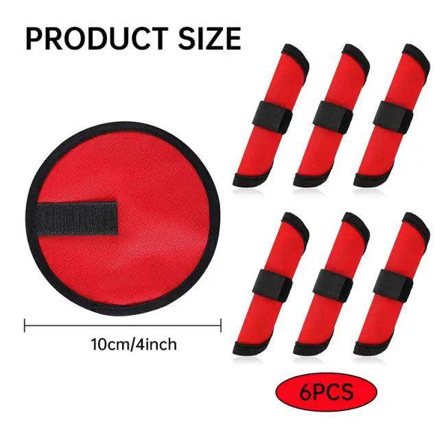 Fishing Lure Wraps Set with Rod and Six Black Catch Pads for Safe Storage - Estalios