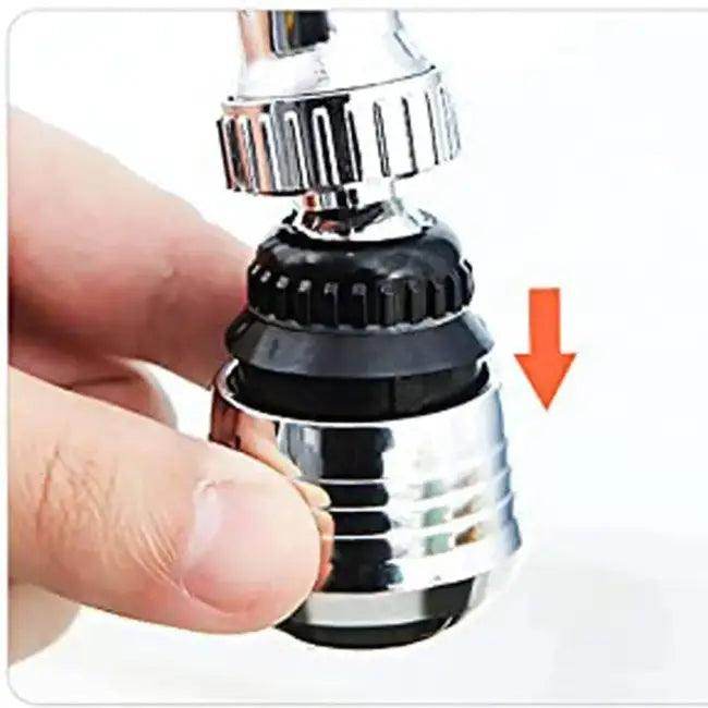 Flexible Chrome Faucet Extender with Rotating Splash Control - Estalios