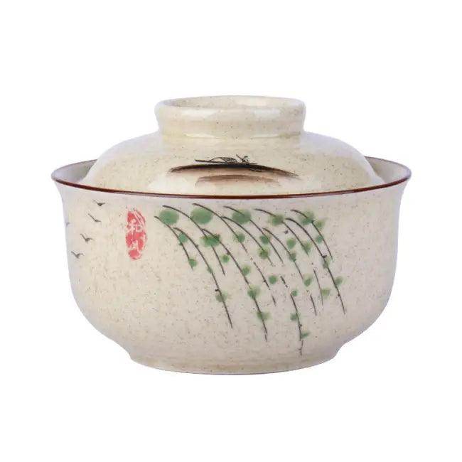 Enchanting Floral Ceramic Bowl with Artistic Lid for Home Decor - Estalios
