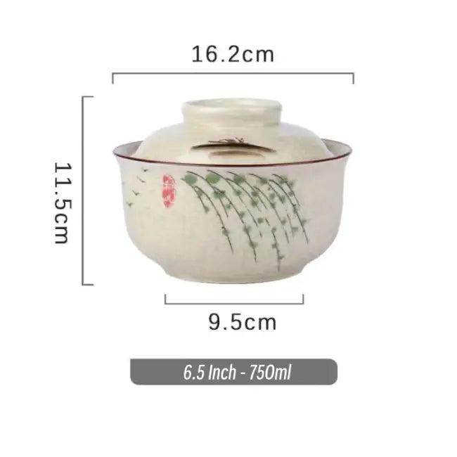 Enchanting Floral Ceramic Bowl with Artistic Lid for Home Decor - Estalios