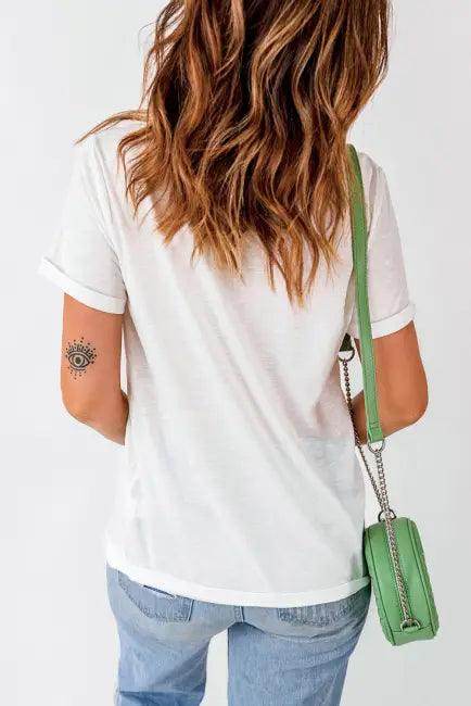 Floral Heart White Tee for Bold Everyday Style - Estalios