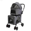 Foldable Cat Dog Stroller Double Detachable Carrier Easy Use - Estalios