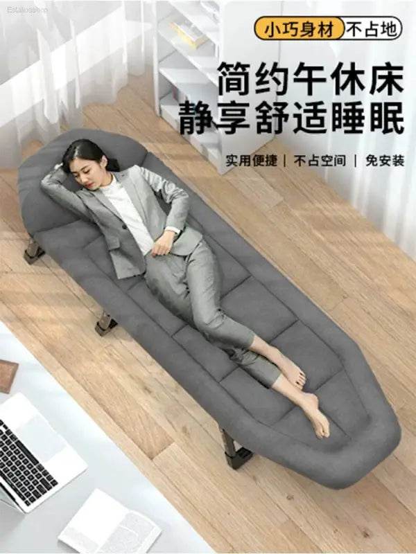 Folding Bed Single Bed Office Noon Break Bed Recliner Multifunctional Convenient Camp Bed Adult Escort Siesta Appliance - Estalios