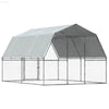 Galvanized Steel Chicken Fortress: Ultimate Dog Cage Upgrade! Introducing the Ultimate Outdoor Haven for your Feathered Friends! this Durable Chicken Coop Provides a Safe and Comfortable - Estalios