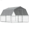 Galvanized Steel Chicken Fortress: Ultimate Dog Cage Upgrade! Introducing the Ultimate Outdoor Haven for your Feathered Friends! this Durable Chicken Coop Provides a Safe and Comfortable - Estalios